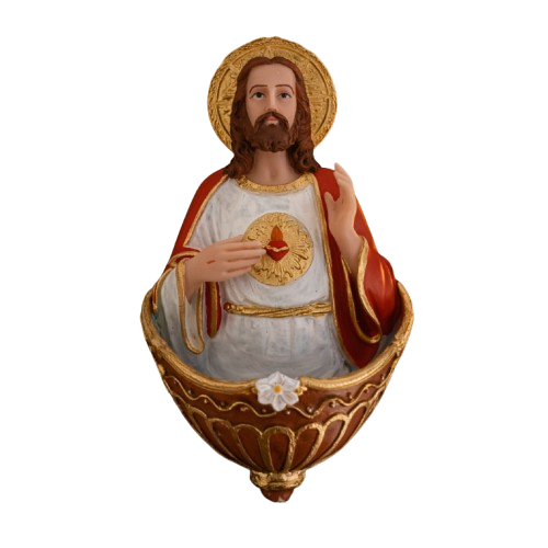 Porta Água Benta Sagrado Coração de Jesus em Resina®