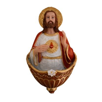 Porta Água Benta Sagrado Coração de Jesus em Resina®