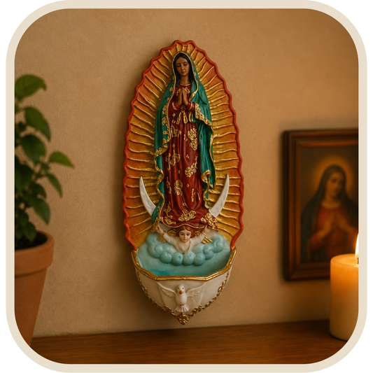 Porta Água Benta Nossa Senhora de Guadalupe em Resina®