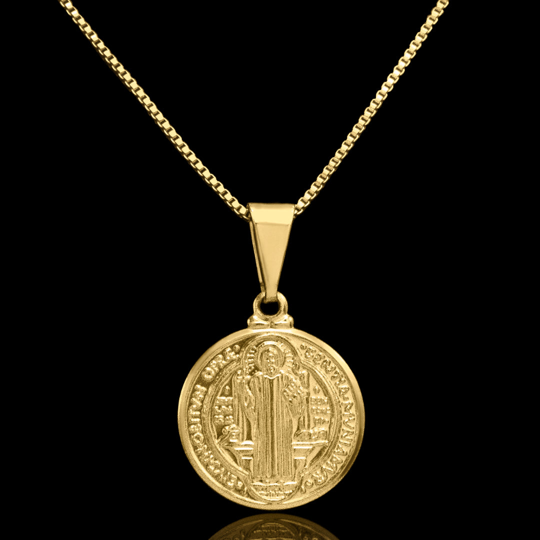 Corrente Medalha de São Bento – Banhada a Ouro 18K
