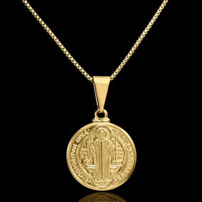 Corrente Medalha de São Bento – Banhada a Ouro 18K