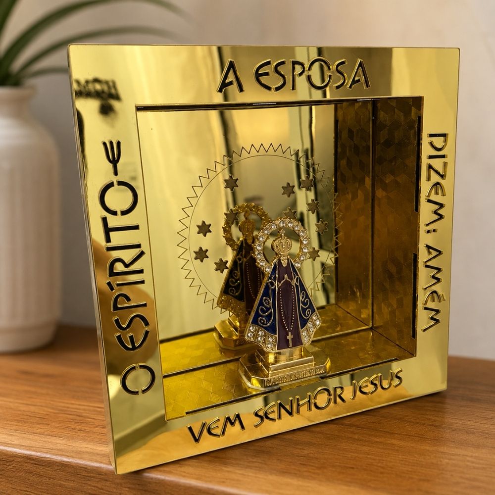 Oratório Nossa Senhora Aparecida Espelhado em MDF